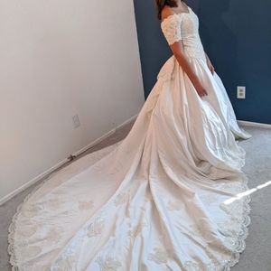 Off the shoulder wedding dress